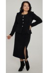 Теплий класичний костюм  2025 великого розміру LB272102 чорний