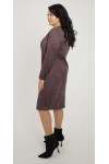 Тепла ділова сукня 2025 великого розміру LB272301мокко