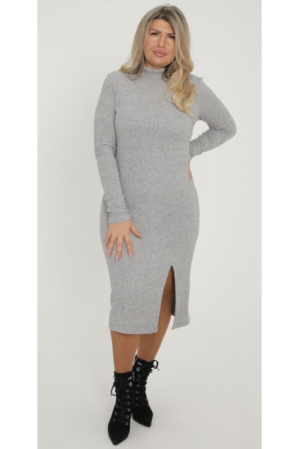 Тепла ділова сукня 2025 великого розміру LB27240104 сіра