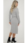 Тепла ділова сукня 2025 великого розміру LB27240104 сіра