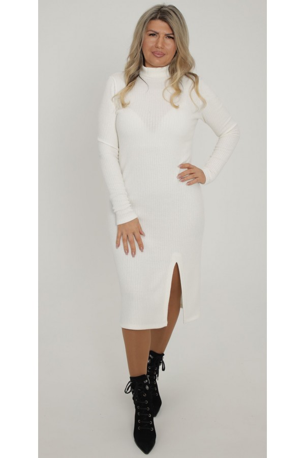 Тепла ділова сукня 2025 великого розміру LB27240102 біла