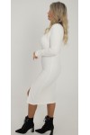 Тепла ділова сукня 2025 великого розміру LB27240102 біла