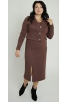 Теплое деловое платье, комплект 2025 большого размера LB272604 шоколад