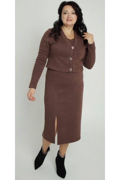 Зимний комплект 2025 большого размера LB272604 шоколад