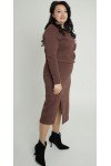 Теплое деловое платье, комплект 2025 большого размера LB272604 шоколад