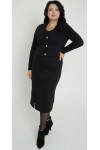 Теплое деловое платье, комплект 2025 большого размера LB272602 черный