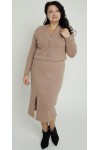 Теплое деловое платье, комплект 2025 большого размера LB272601 беж
