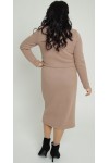 Теплое деловое платье, комплект 2025 большого размера LB272601 беж