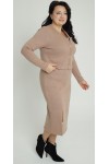 Теплое деловое платье, комплект 2025 большого размера LB272601 беж