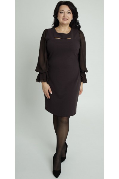 Нарядное платье 2025 большого размера LB273101 шоколад