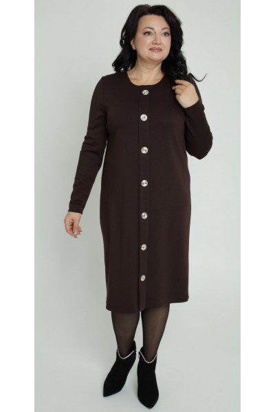 Нарядна сукня 2025  великого розміру LB273201 шоколад