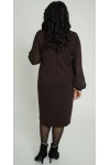 Тепла ділова сукня 2025 великого розміру LB273301 шоколад