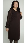 Тепла ділова сукня 2025 великого розміру LB273301 шоколад