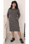 Купить отличное теплое платье сезона осень-зима большого размера LB235702