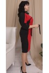 Купить великолепное деловое платье сезона осень-зима большого размера LB223001 черно-красный