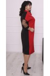 Купить великолепное деловое платье сезона осень-зима 2022 большого размера LB229903 черно-красный