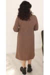 Купить отличное теплое платье сезона осень-зима большого размера LB235901 мокко
