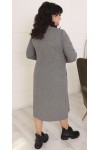 Купить отличное теплое платье сезона осень-зима большого размера LB235902 серое