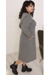 Купить отличное теплое платье сезона осень-зима большого размера LB235902 серое