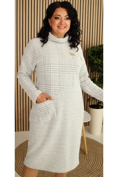 Удобное теплое платье ангора большого размера LB247701 серый