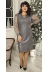 Новогоднее платье большого размера LB230502 темно-серое