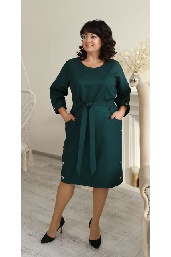 Ділова стильна  сукня 2022 великого розміру LB224002 зелений