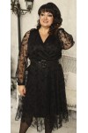 Платье с черным поясом большого размера LB237701