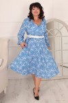 Купить восхитительное осеннее платье большого размера LB234703 голубое