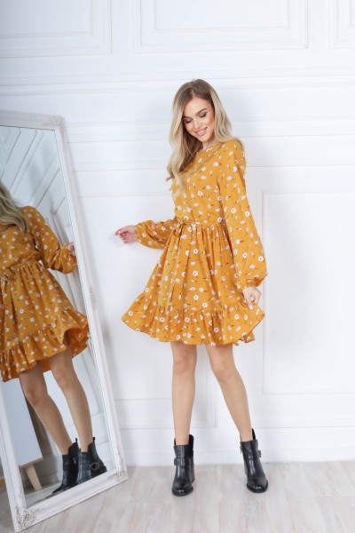 Чарівна весняна сукня  AL85701 гірчиця