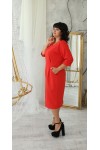 Ділова сукня з карманами великого розміру  LB222205  червоний. Сезон осінь 2021