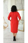 Деловая платье с карманами большого размера LB222205 красный. Сезон осень 2021