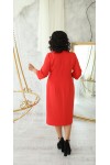 Платье деловое сезон осень 2021 большого размера LB222701 красного цвета