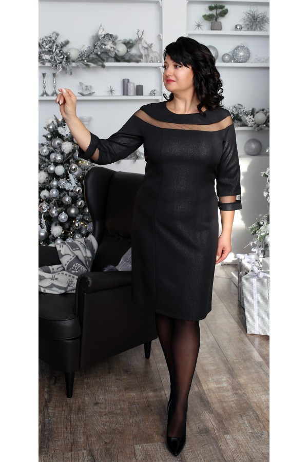 Прекрасное нарядное платье большого размера LB225901 черное