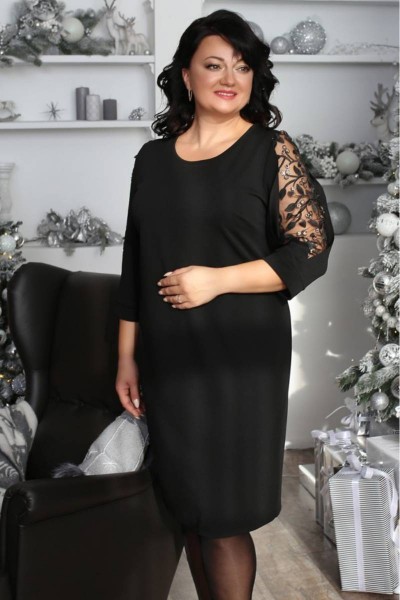 Новорічне плаття великого розміру LB226801 чорний