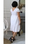 Платье летнее купить большого размера LB204601 белое прошва