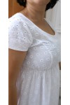 Платье летнее купить большого размера LB204601 белое прошва