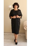 Изумительное платье с кардиганом  (двойка) нарядное  большого размера LB188801 черного цвета