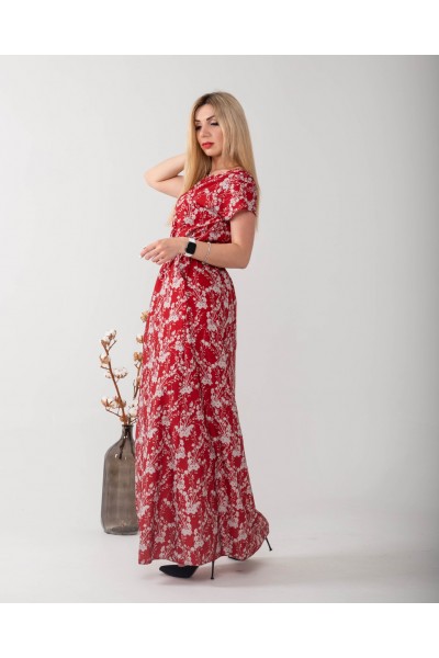 Платье макси большого размера NN363101 красное