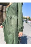 Сукня з мікровельвету вільного крою YM43802 зелене