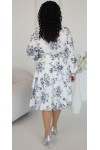 Изысканное нарядное платье 2024 большого размера LB253603 белый-цветы