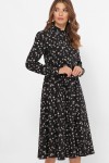 Чорне плаття Ізольда д/р GL60703 з квітами