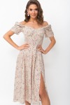 Платье Никси к/р GL 70122 цвет бежевый-м.букет