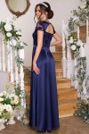 Чудова вечірня сукня  Лорена GL68830 синього кольору. Довжина  плаття максі. 