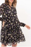 Платье Мара д/р GL67715 цвет черный-желтый цветок