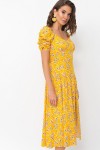 Платье Никси к/р GL 70121 цвет желтый-м.букет