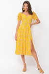 Платье Никси к/р GL 70121 цвет желтый-м.букет