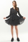 Платье Алора д/р GL66632 цвет черный-белый горох