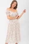 Платье Никси к/р GL 70879 цвет молоко-персик.Розы