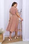 Платье Изольда-1Б к/р GL70116 цвет капучино-белый горох