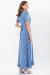 Платье Румия к/р GL69078 цвет джинс-горох цветной